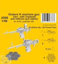   Vickers K machine gun (two - with ring/bead and reflector gun sights) - 1/48 - pl. Lysanderhez