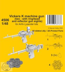 Vickers K machine gun (two - with ring/bead and reflector gun sights) - 1/48 - pl. Lysanderhez