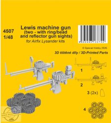 Lewis machine gun (two - with ring/bead and reflector gun sights) - 1/48 - pl. Lysanderhez