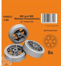 M5 and M8 Welded Roadwheels - 1/48 - Tamiya - 8 db