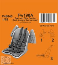 Fw190A Seat and Side Section Back Armour (w/ harness) - 1/48