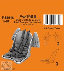 Fw190A Seat and Side Section Back Armour (w/ harness) - 1/48
