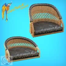   British Wicker Seat Perforated  Back – Short and Tall, Small leather pad - 1/72 - 2 db