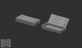 German AMMO crate 7,5 cm - 1/48 - 4 db
