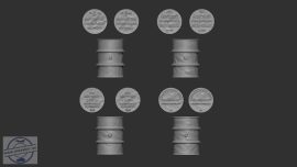 200L Fuel Drums – Wehrmacht - 1/72 - 4 db