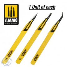   AMMO Mini Blade Set - 3 pcs. (1 Mini Blade Straight + 1 Mini Blade Curved + 1 Mini Blade Ripper)