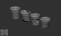 Tin Buckets - 1/48 - 6 db vödör