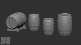 Wooden barrels - 1/72 - 4 db