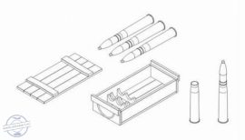 Ammunition with box part I 75 mm KwK 40L43 fo - 1/35