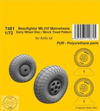   Beaufighter Mk.I/VI Mainwheels - Early Wheel Disk / Block Tread Pattern - 1/72 - Airfix