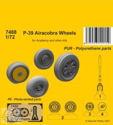 P-39 Airacobra Wheels and Front Leg - 1/72 - Elsősorban Academy