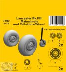 Lancaster Mk.I/III Mainwheels and Tailwheel w/Leg  - 1/72