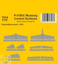 P-51B/C Mustang Control Surfaces - 1/72 - for Arma Hobby kit