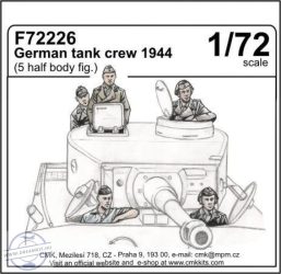 German tank crew 1944 (5 half body figures) - 1/72