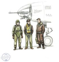 WWII US Bomber Pilot and Two Gunners - 1/72