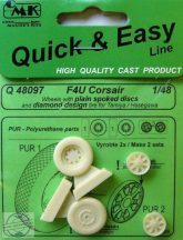 F4U Corsair wheels with plain disc diamond - 1/48