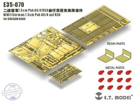 WWII German 7.5cm Pak 40/4 auf RSO - 1/35 - Dragon (2 fotomaratott lap, 2 gyanta, és 10 fém szegecs)