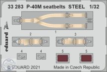 P-40M seatbelts STEEL - 1/32