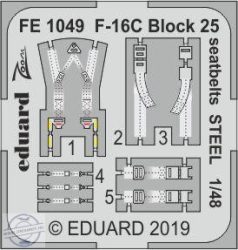 F-16C Block 25 seatbelts STEEL- 1/48