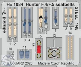 Hunter F.4/ F.5 seatbelts STEEL  - 1/48