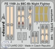 Ju 88C-6b Night Fighter seatbelts STEEL - 1/48