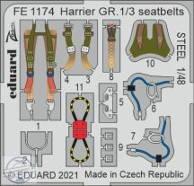 Harrier GR.1/3 seatbelts STEEL - 1/48