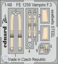Vampire F.3 seatbelts STEEL - 1/48