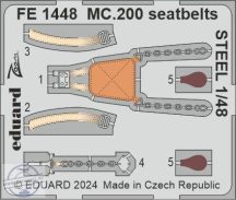 MC.200 seatbelts STEEL - 1/48 - Italeri
