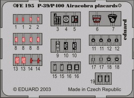 P-39/P-400 placards - 1/48 