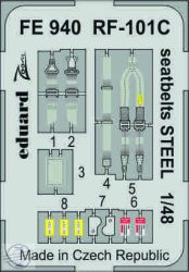 RF-101C seatbelts STEEL -  1/48 - Kitty Hawk