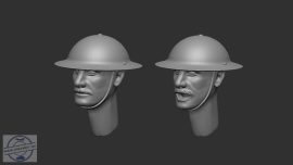 Headers with British helmet MK1 (strap) - 1/35 - 8 db (4-4)