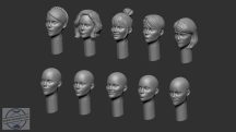 Heads – female - 1/35 - 10 db