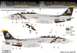 48196/2022 REPRINT F-14A  VF-84 Jolly Rogers BuNo162702 decal sheet 1:48