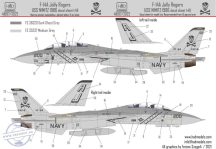   48197/2023 F-14A VF-84 Jolly Rogers 1986 low visibility decal sheet with stencils 1:48 REPRINT