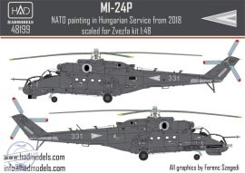 48199 Mi-24P NATO painting in Hungarian service decal sheet 1:48