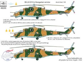 48200 Mi-24 D/V â€ť Eagle Killersâ€ť in Hungarian Service with extra stencils decal sheet 1:48