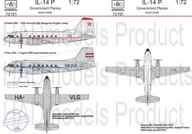 72191 IL-14 P Government Plane decal sheet 1:72