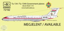 72192 Tu-134 A KormĂˇnygĂ©p/government decal sheet 1:72