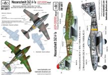   DW-48017 Messerschmitt Me 262 A-1 (Luftwaffe black â€ťLâ€ť, white 17) decal sheet 1:48