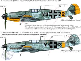 48177 Messerschmitt Bf 109 G-14  / G-6 Trop decal sheet 1:48