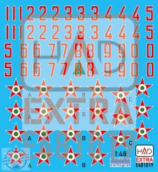 E481019 Hungarian National Insignias and numbers 1951-1990 decal sheet 1:48