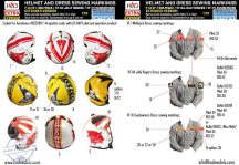   E721002 F-14A Helmet and dress sewing markings decal sheet 1:72