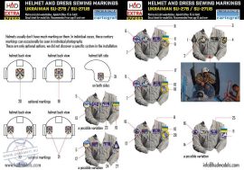 E721003 Ukrainian Su-27B/UB sewing patches and Helmet markings decal sheet 1:72