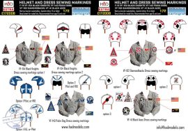 E721008 F-14A/D helmet and dress sewing marlkings VF-143 VF-213 VF-41 decal sheet 1:72