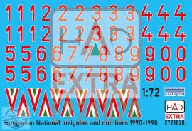 E721020 Hungarian National Insignias and numbers 1990-1998 decal sheet 1:72