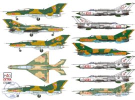E721021 MiG-21 / MiG-23  Hungarian Air Force individual signs decal sheet 1:72