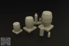 Wooden barrels and milk cans - 1/35