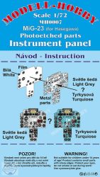 Mig-23 Photoetched parts instrument panel for Hasegawa - 1/72