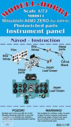 A6M2 Zero Photoetched parts instrument panel for Airfix - 1/72