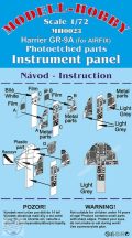   Harrier GR.9A Photoetched parts instrument panel for Airfix - 1/72